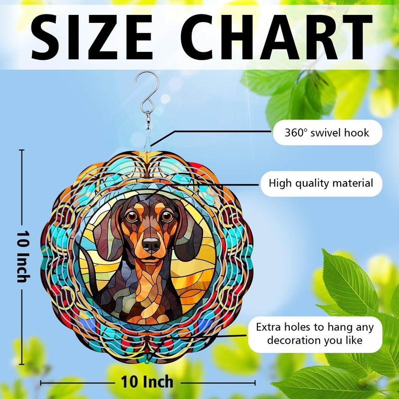 44memory Dachshund Yard and Garden Wind Spinner, Unique 3D Hanging Dachshund Wind Spinner - Image 2